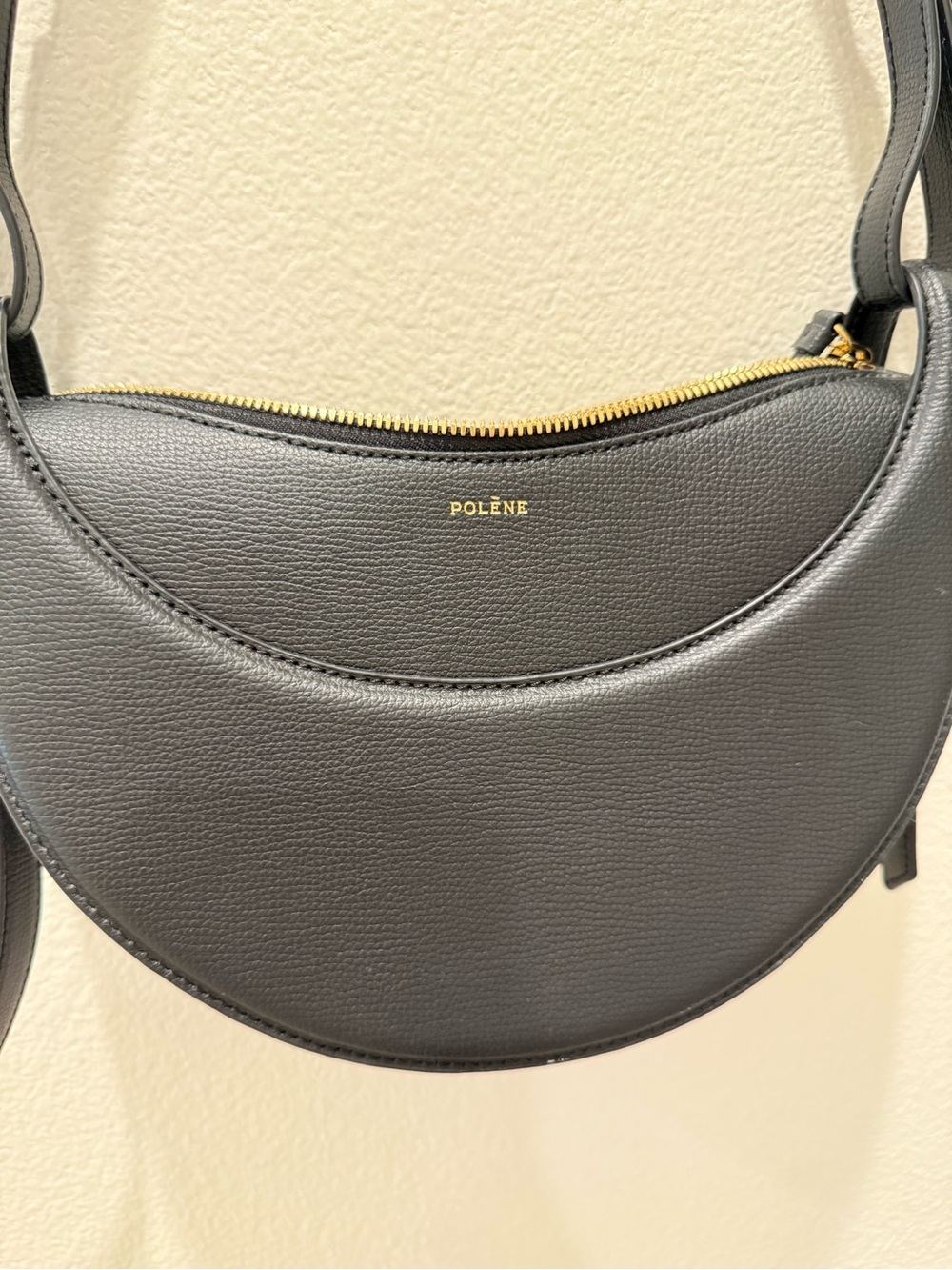 Polène Black Crescent Leather Shoulder Bag - Picture 11 of 11
